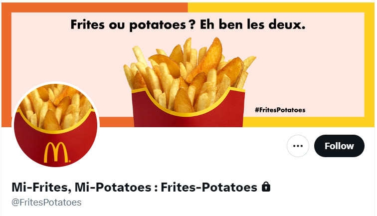 Snapshot of McDonald's France X profile