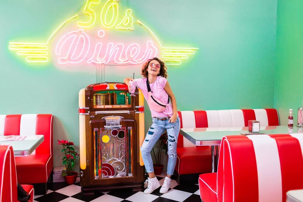 A restaurant featuring a 50s theme