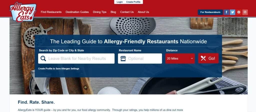 AllergyEats is one of the best restaurant review sites