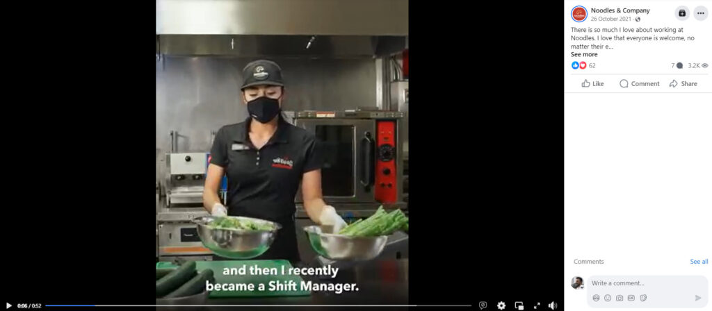 Introduction video of a Shift Manager at Noodles & Company