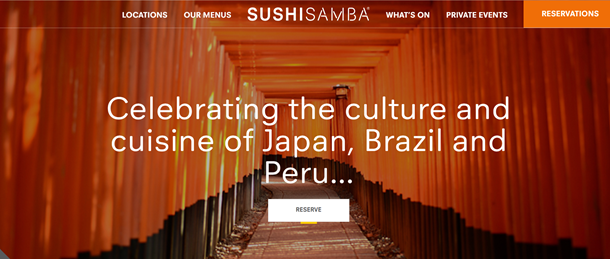 Sushisamba’s cuisine-specific restaurant slogan 