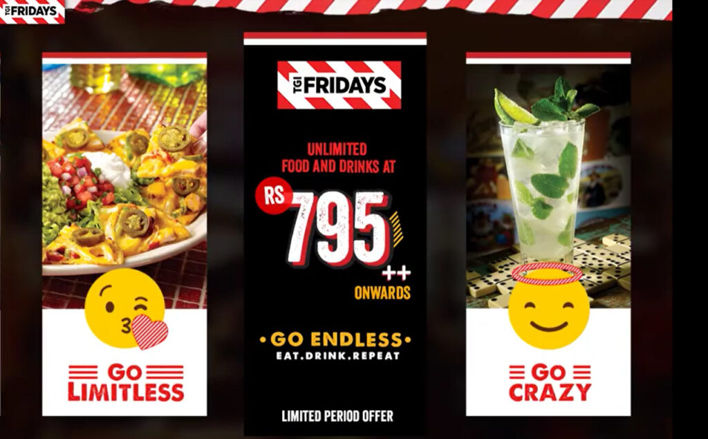 Unlimited meal offer by TGI Friday’s